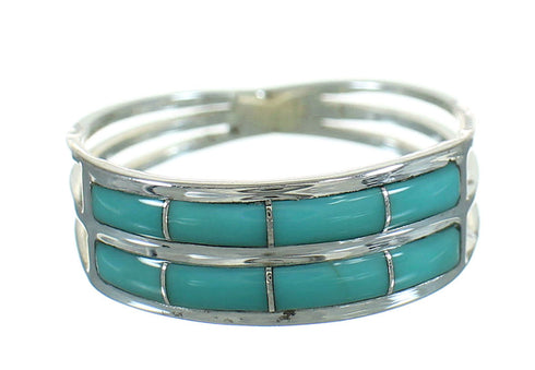 Authentic Sterling Silver Turquoise Inlay Ring